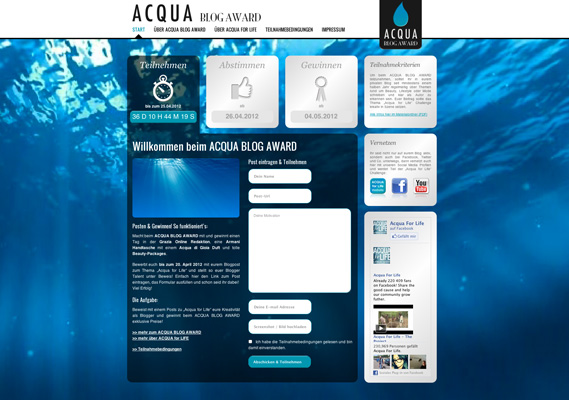 Blogbeitrag zu Acqua Blog Award