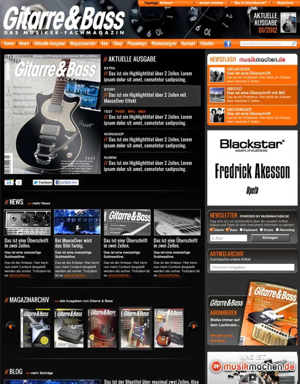 Gitarre & Bass Website