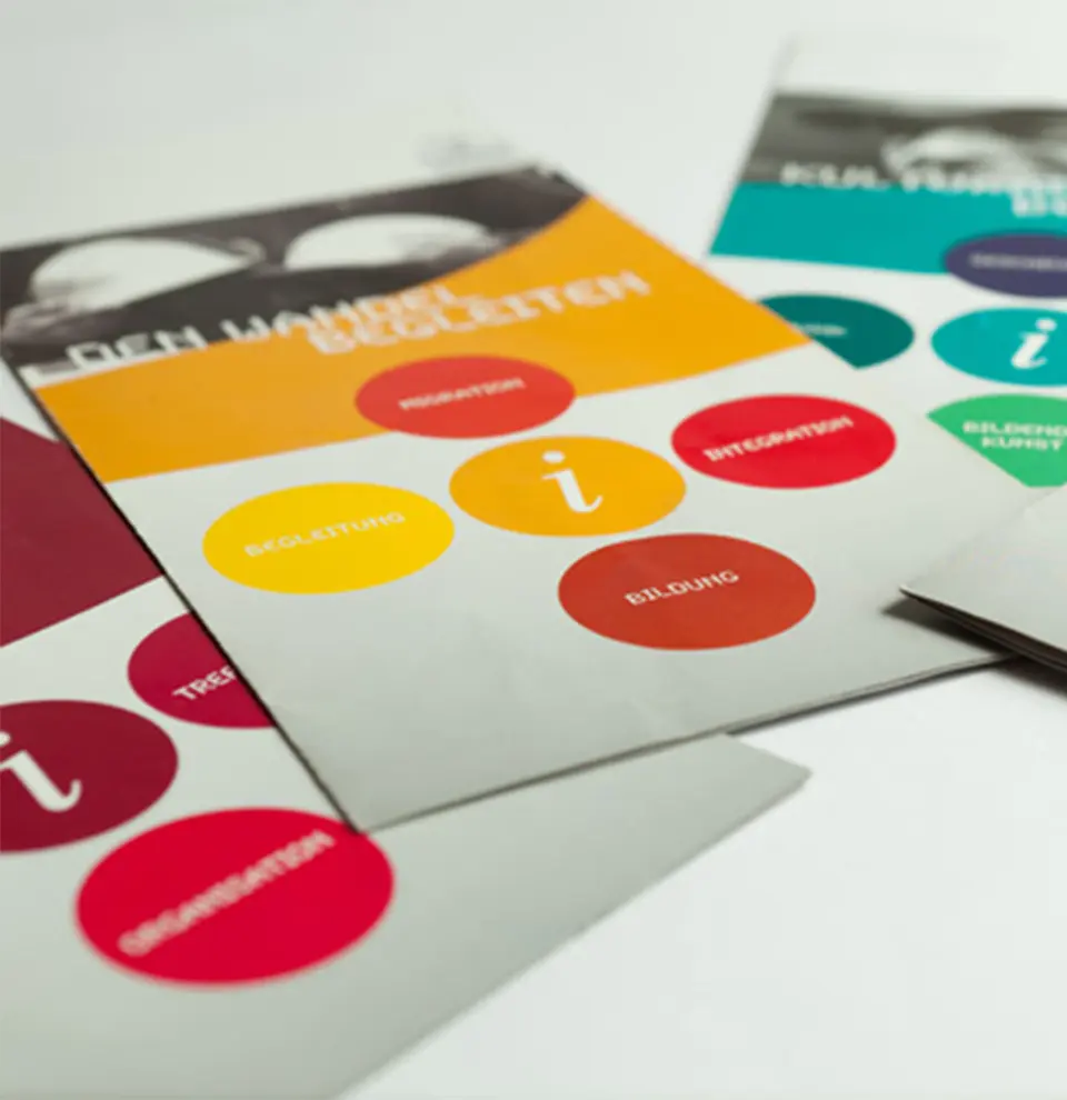 Design des Flyers für die Revierarbeitsgemeinschaft für kulturelle Bergmannsbetreuung.
