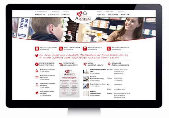 Gevielfaltet: Webdesign für die Apotheke im City Center