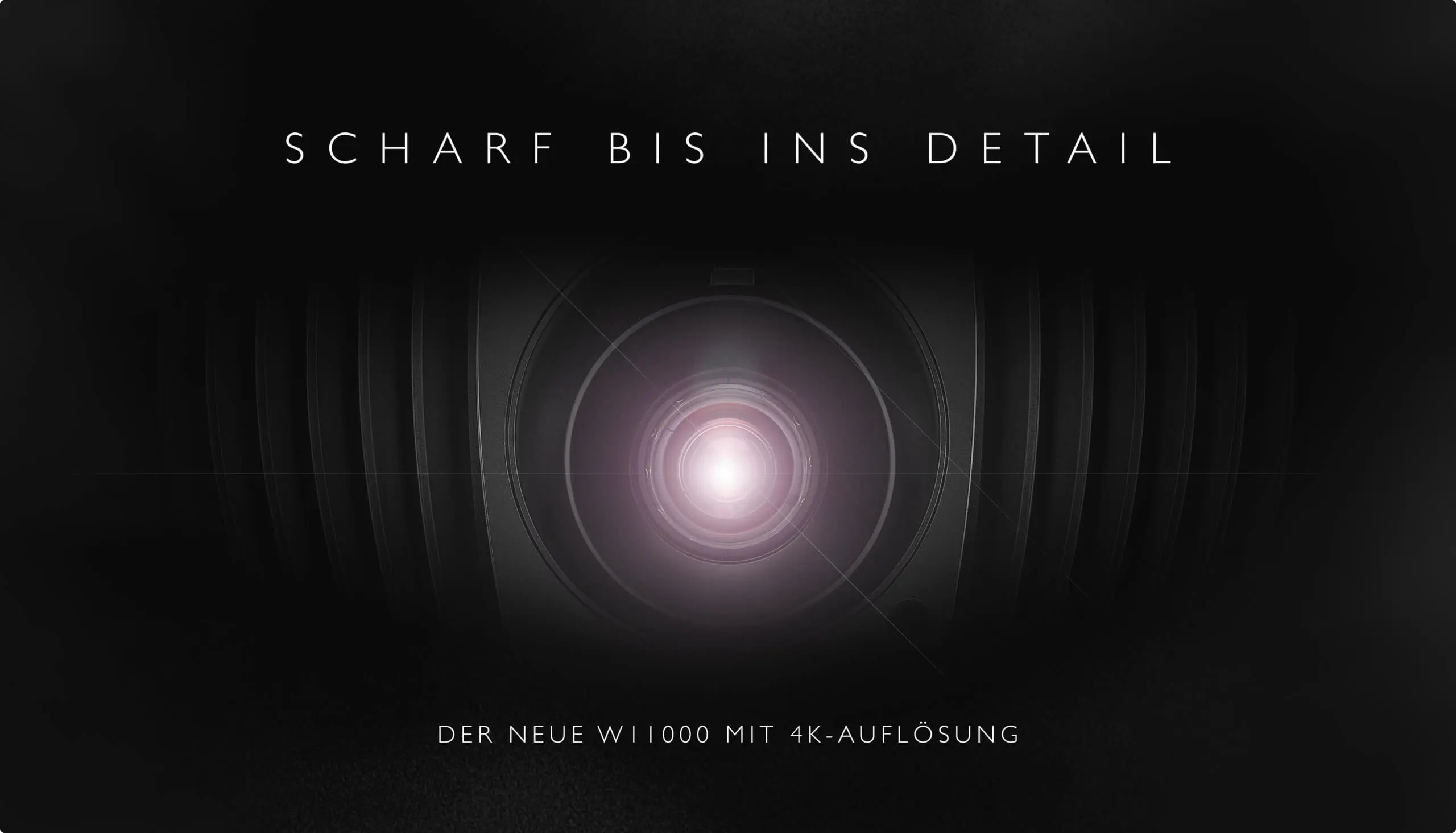 Linse eines Beamers von BenQ mit 4K.