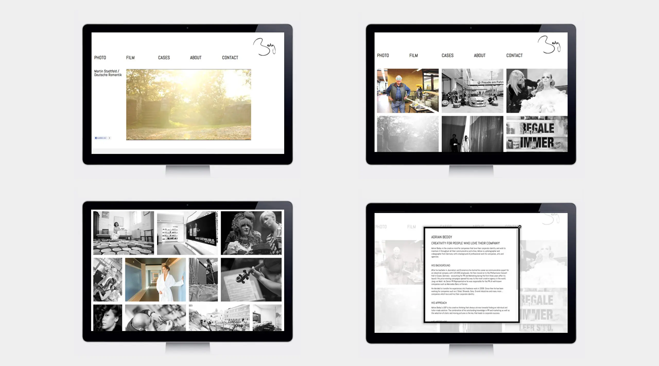 Screenshots von der Website von Bedoy.