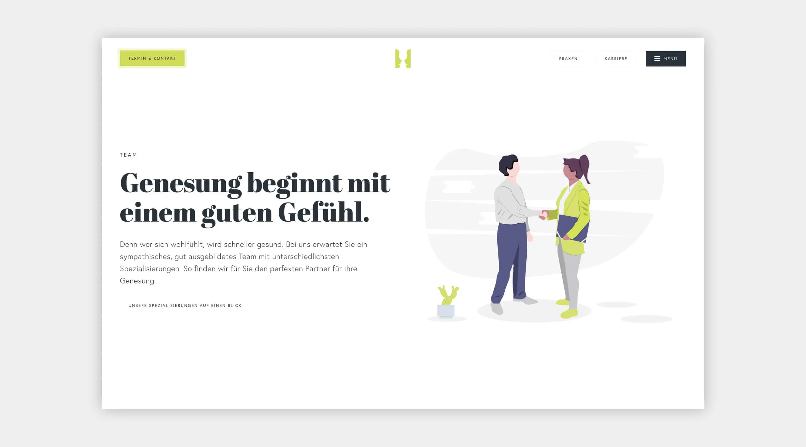 Auszug als Screenshot vom Teambereich auf der Website von Logopädie Vest.