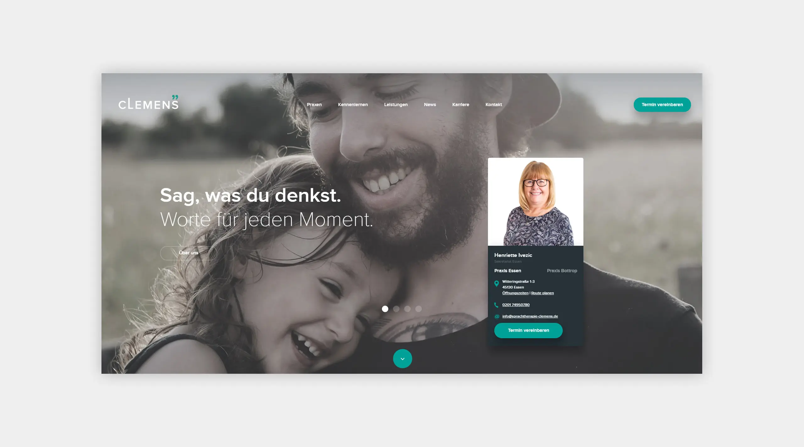 Auszug als Screenshot der Website von Sprachtherapie Clemens.