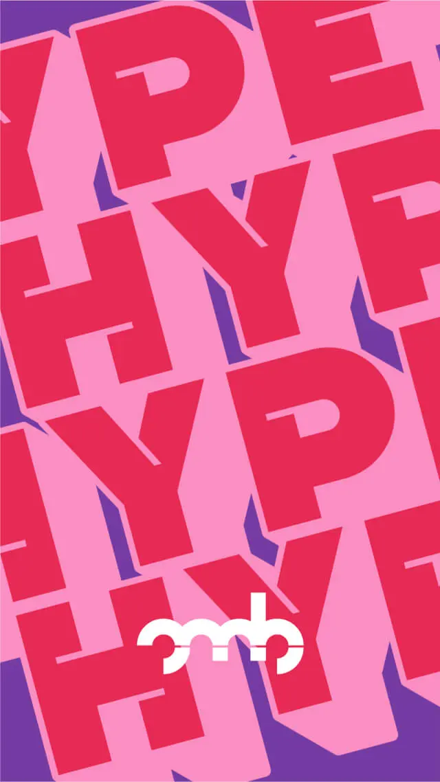 HYPE Motiv auf lila Hintergrund.