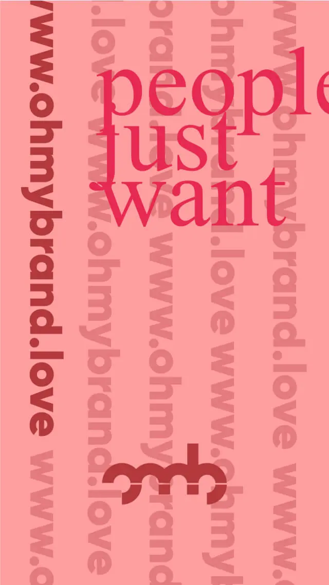 Rosa Hintergrund mit der Domain zum Oh, my Brand! Webshop.