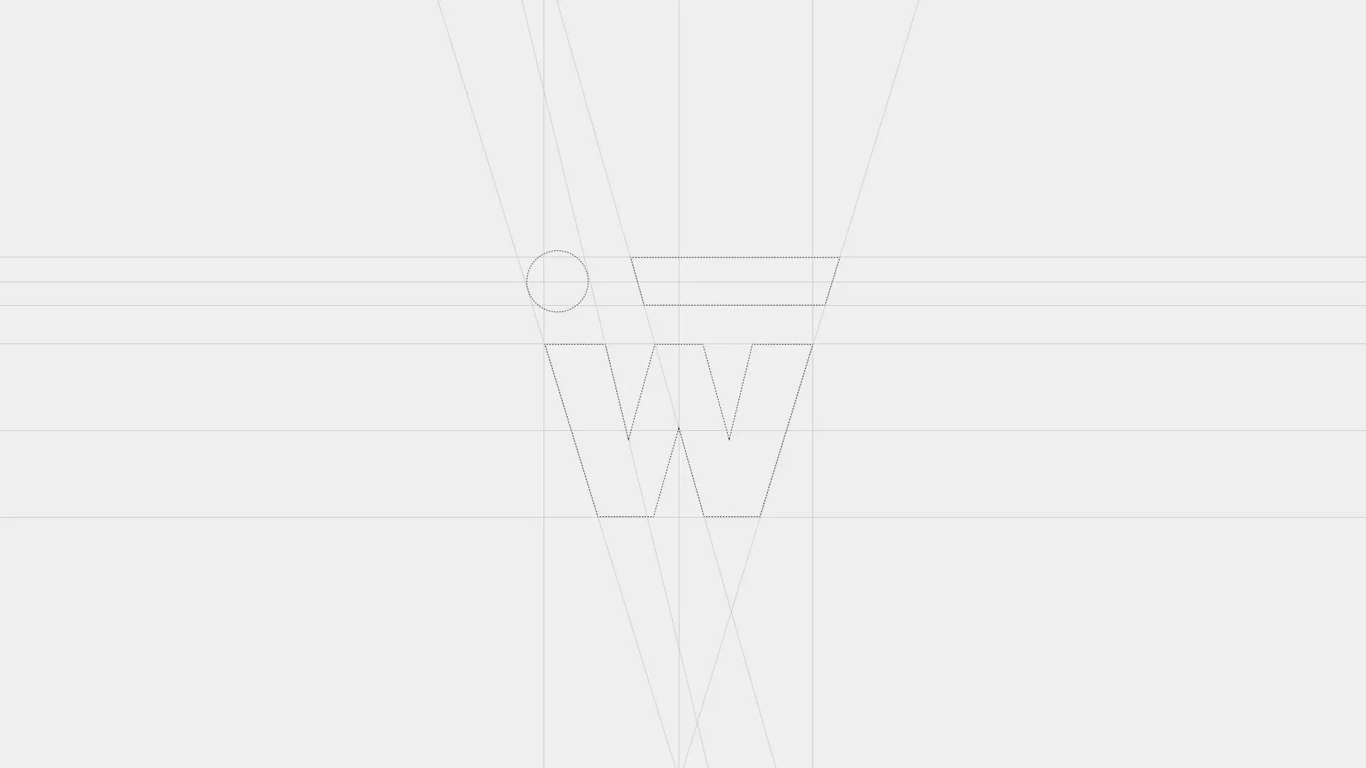 Entwurfsskizze eines Logos im Rohzustand.