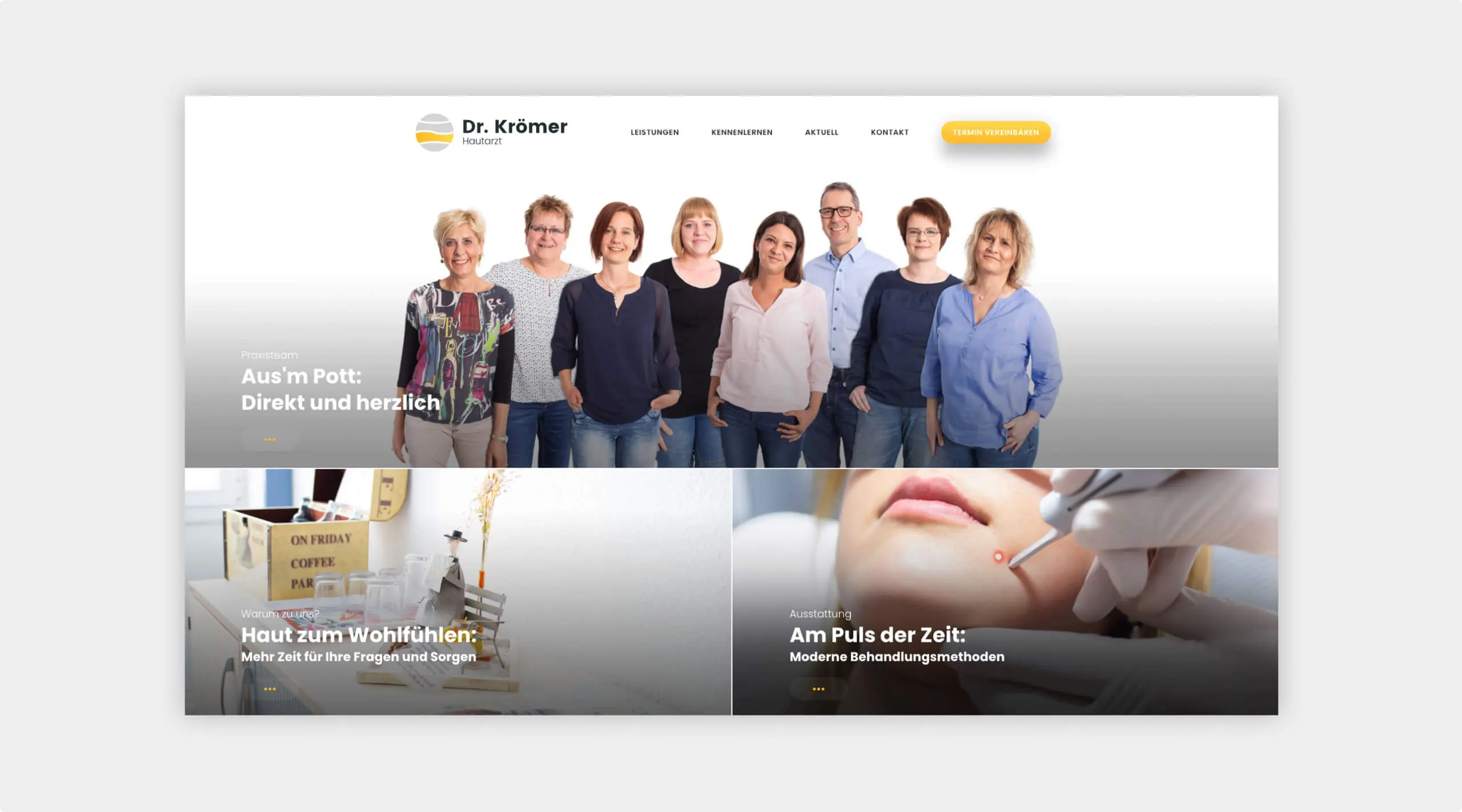 Screenshot von der Startseite von Dr. Krömer