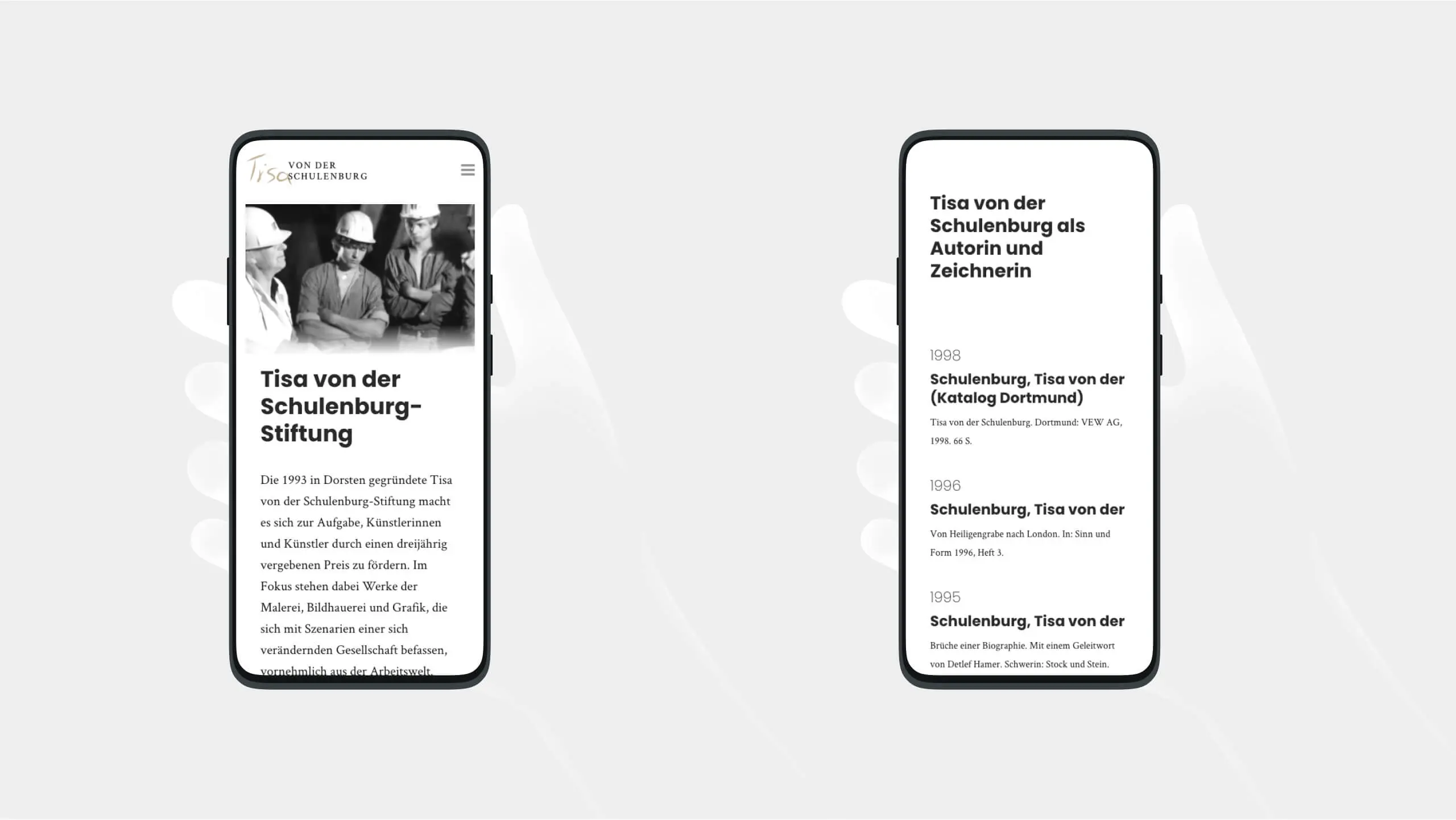 Darstellung zwei Handys Tisa Stiftung