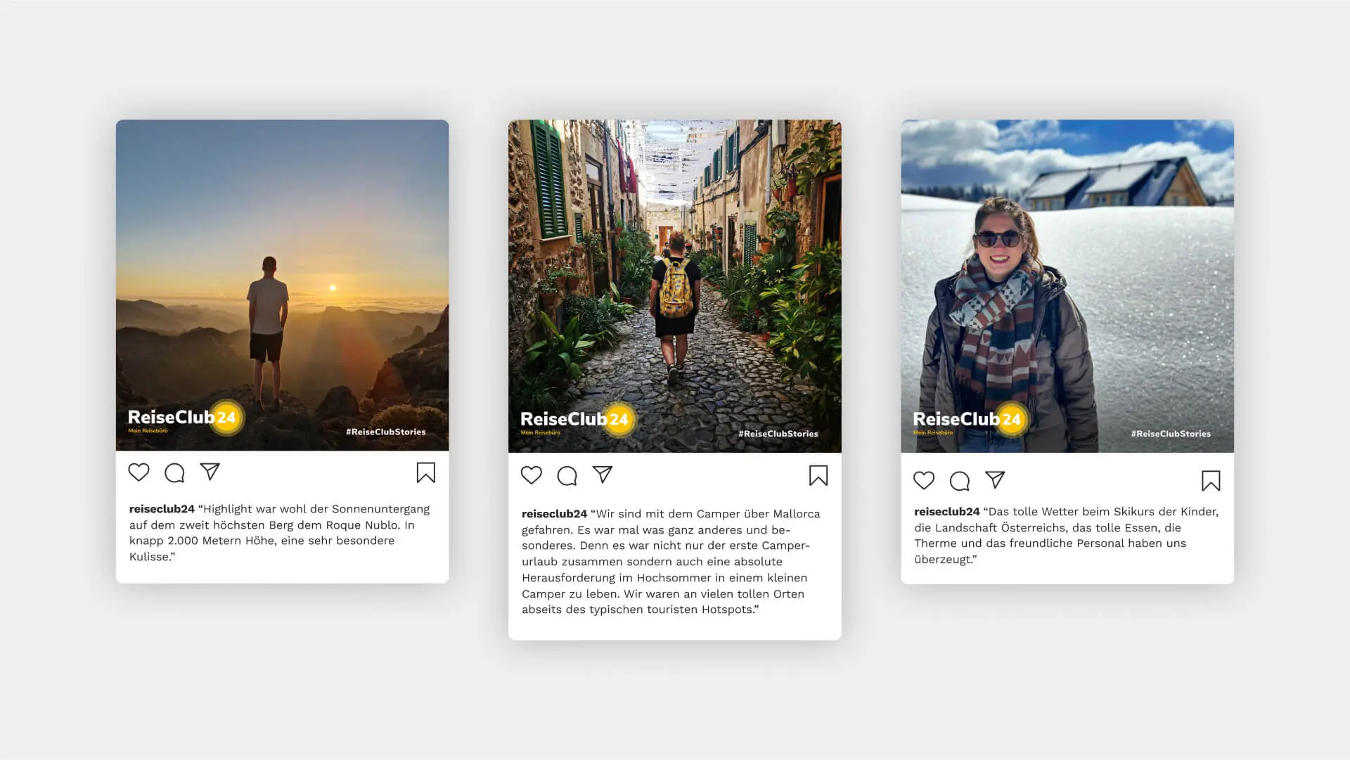 Instagram-Posts vom ReiseClub.