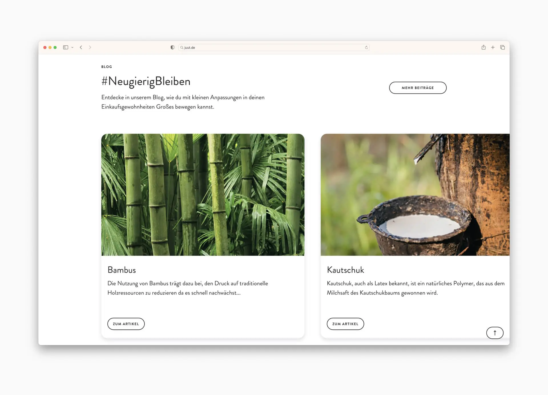 Juut Webshop Blogsektion